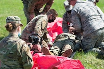 U.S Air Force Staff Sgt. Audrey Chappell, a public affairs specialist, assigned to the 139th Airlift Wing, Missouri Air National Guard,  video captures Airmen of the Homeland Response Force during training at Rosecrans Air National Guard Base, in St. Joseph, Missouri, Sept. 12, 2020.