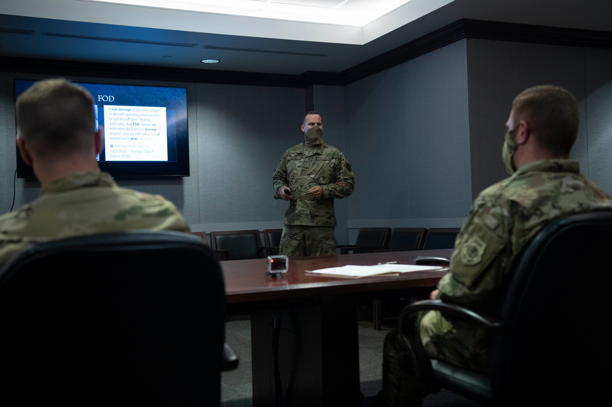 U.S. Air Force Airman 1st Class Paul Olexa, 509th Aircraft Maintenance Squadron aerospace propulsion apprentice, pitches an idea called the Mag Rug during a Spark Tank competition, at Whiteman Air Force Base, Missouri, Oct. 9, 2020. Whiteman Spark Tank is a competition where Airmen pitch their innovative ideas to a panel of wing and community leadership. Eleven ideas were pitched and the judges selected two to compete at the Air Force Global Strike Command’s Spark Tank competition. (U.S. Air Force photo by Staff Sgt. Dylan Nuckolls)