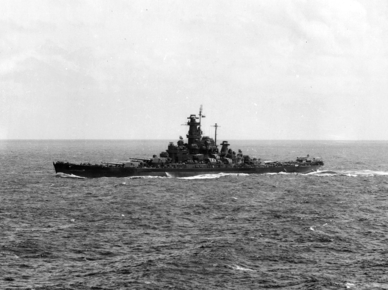 A ship sails at sea.