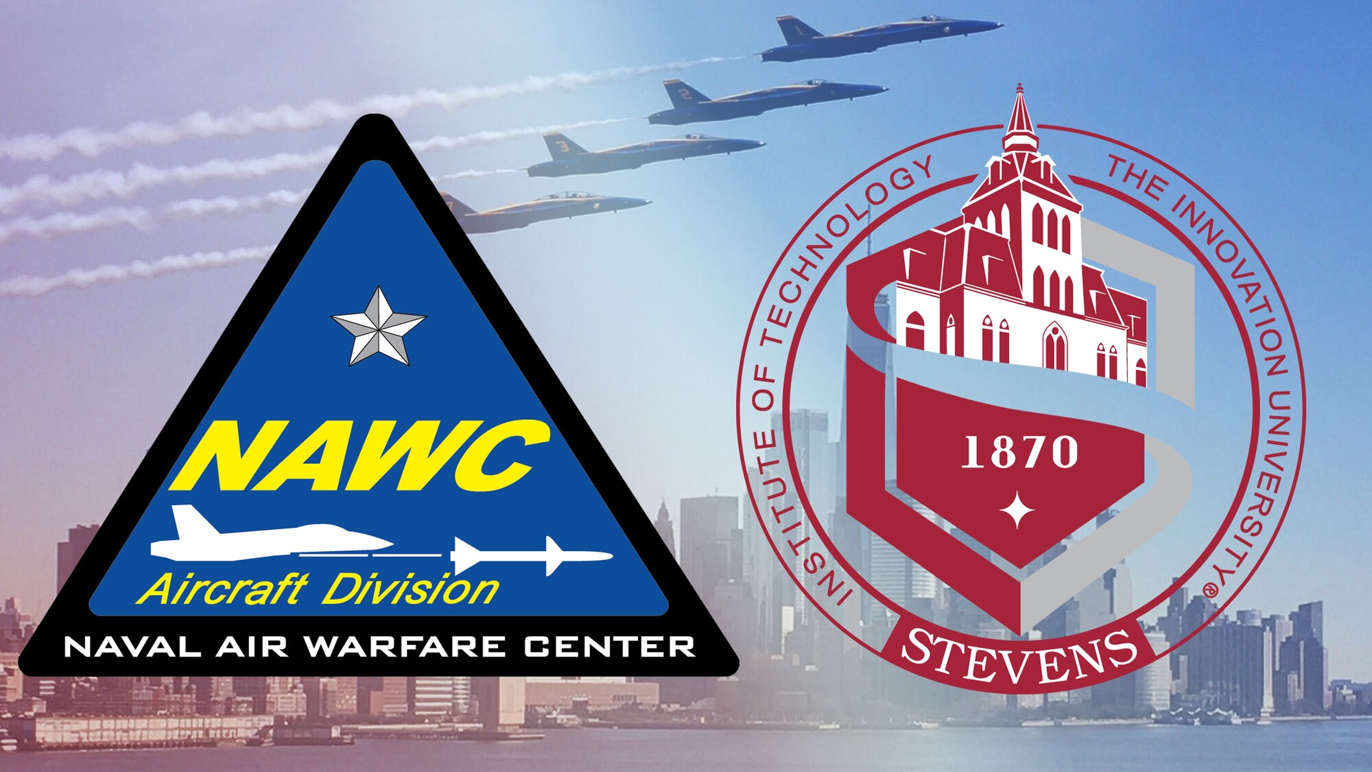 Naval Air Warfare Center Aircraft Division Lakehurst and Stevens Institute of Technology renew Educational Partnership Agreement. (U.S. Navy photo illustration)