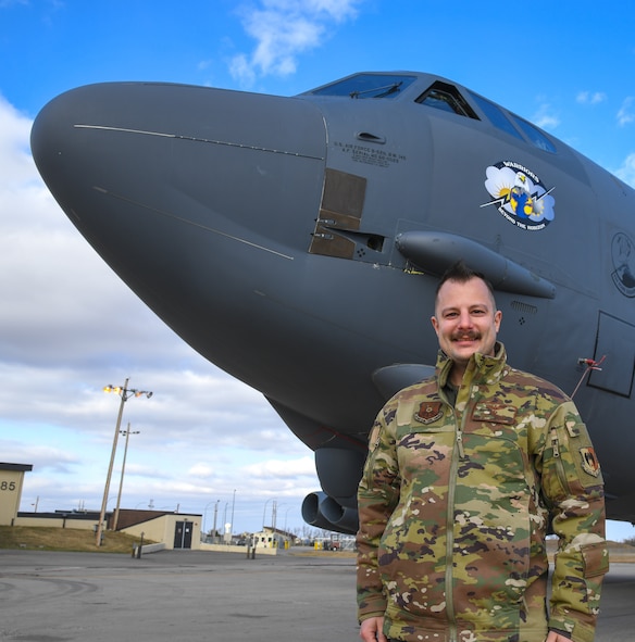 Capt. Noah Spitler is a B-52 instructor pilot for the 69th Bomb Squadronat Minot Air Force Base, on Oct. 17, 2020. Spitler may wait for hours at a time until a mission starts. As soon as they are alerted, he and his team rush to their vehicles to get to their B-52s as fast as possible. He says that his coworkers and friends in the Alert Shack are who make it all worth it.(U.S. Air Force photo by Airman 1st Class Caleb S. Kimmell)