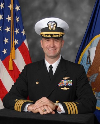 Official biography photo of Capt. James Christie, Commander, Carrier Air Wing 9.