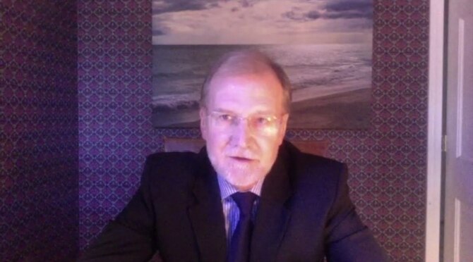 Steven Wert, program executive officer Digital, addresses industry leaders during a Hanscom Representatives Association virtual Zoom meeting Oct. 14. During the meeting, Wert shared his vision for the future of his directorate, discussed how Digital is supporting the Department of Health and Human Services in the fight against COVID-19, and detailed the organization’s relationship with small businesses. (U.S. Air Force photo by K. Houston Waters)