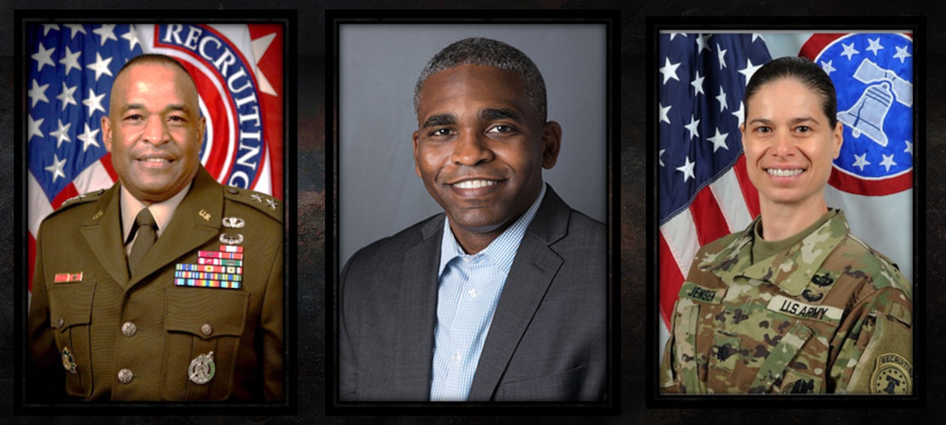 three people smiling in a collage graphic