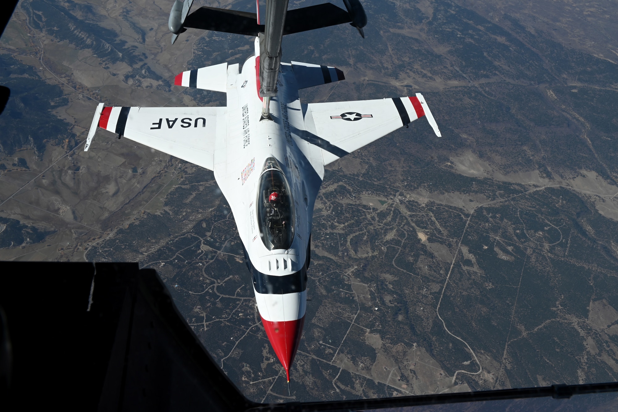 Photos of Thunderbirds in formation, aerial refueling by KC-10 Extender