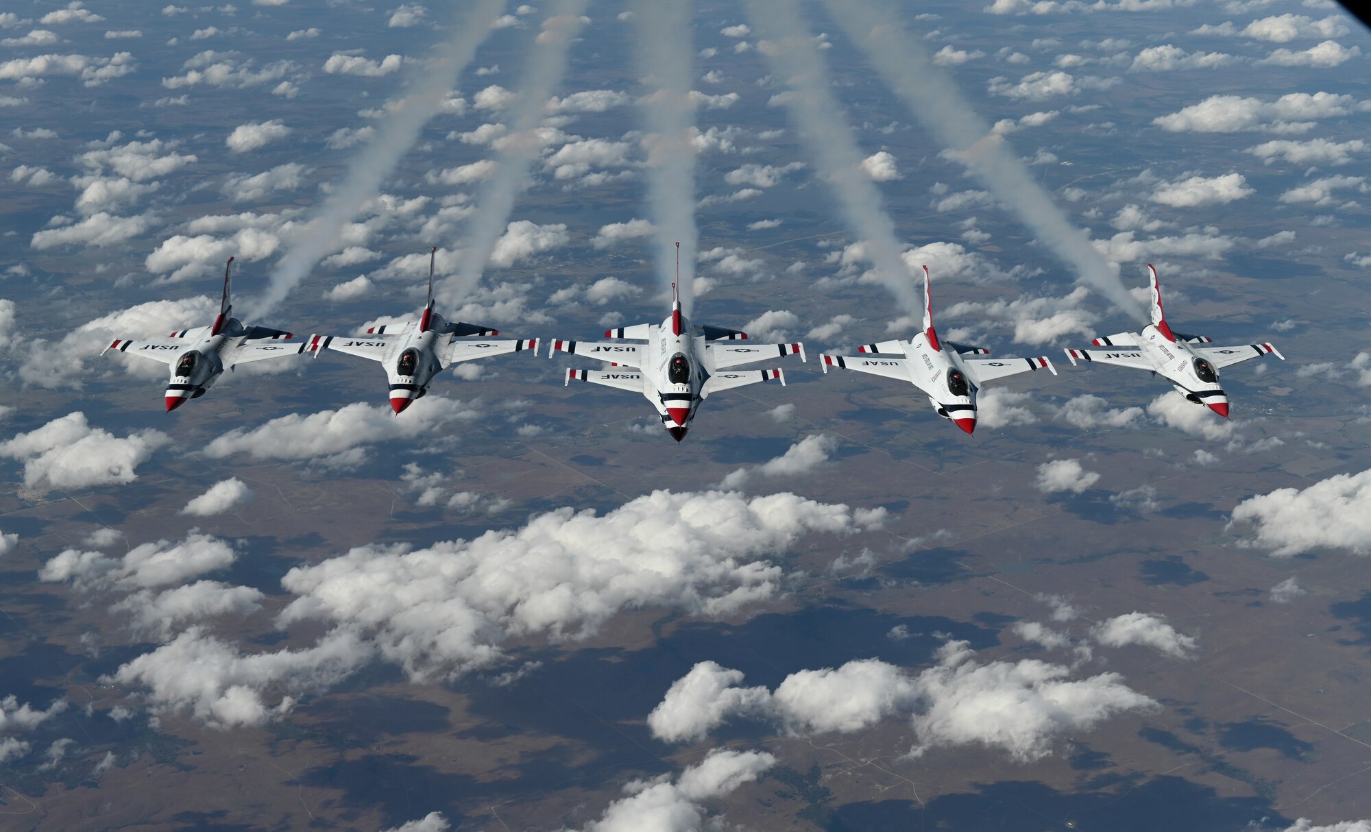 Photos of Thunderbirds in formation, aerial refueling by KC-10 Extender