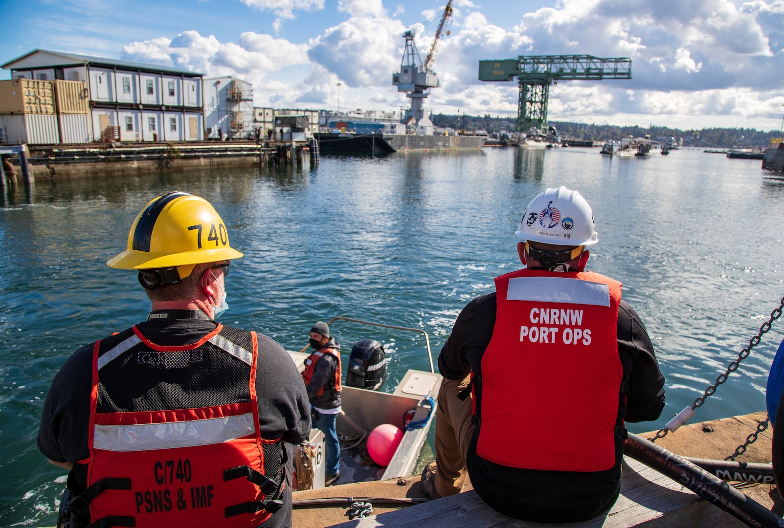 Los Angeles-class submarine USS Bremerton (SSN 698) entered Dry Dock 1 at Puget Sound Naval Shipyard & Intermediate Maintenance Facility Oct. 14, 2020, to continue its inactivation process. (PSNS & IMF photo by Wendy Hallmark)