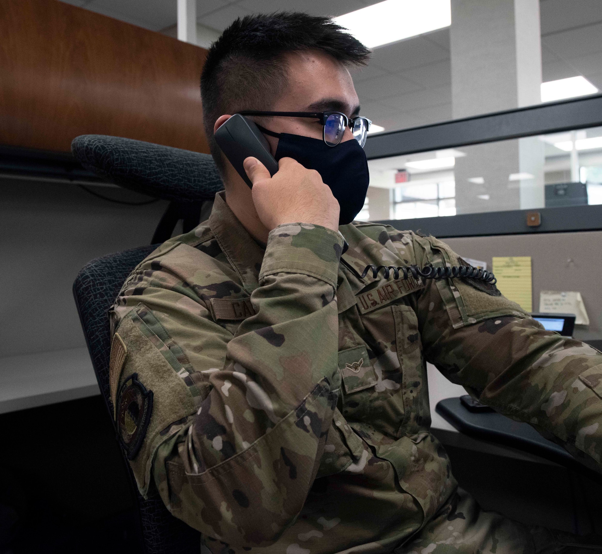Military member answers phone