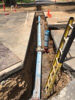 Airmen from the 647th Civil Engineer Squadron Water Fuels Systems Maintenance and Pavements and Construction Equipment shops installed a new 8-inch water main spanning more than 1,700 linear feet. ( U.S. Air Force courtesy photo)
