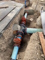 Airmen from the 647th Civil Engineer Squadron Water Fuels Systems Maintenance and Pavements and Construction Equipment shops installed a new 8-inch water main spanning more than 1,700 linear feet. ( U.S. Air Force courtesy photo)