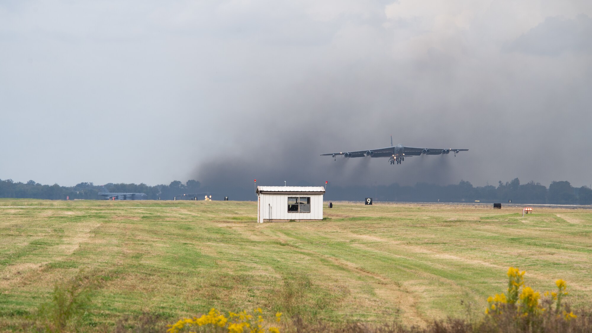 A B-52H Stratofortress takes off from Barksdale Air Force Base, La., during Global Thunder 21 Oct. 23, 2020. GLOBAL THUNDER is an annual command and control exercise designed to train U.S. Strategic Command forces and assess joint operational readiness. (U.S. Air Force photo by Senior Airman Tessa B. Corrick)