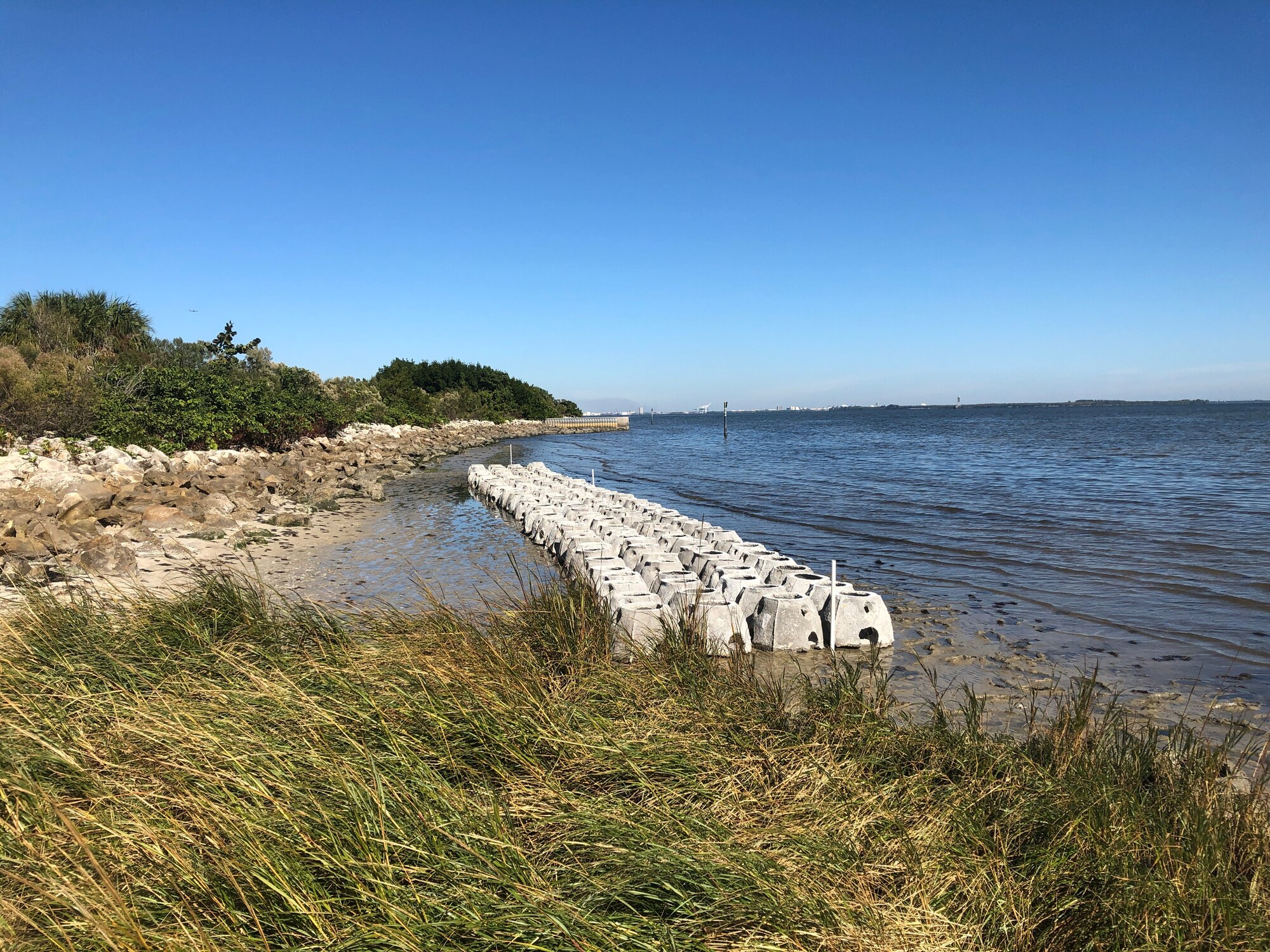 Oyster domes placed along Bayshore Blvd. at MacDill Air Force Base, Florida, December 2018.