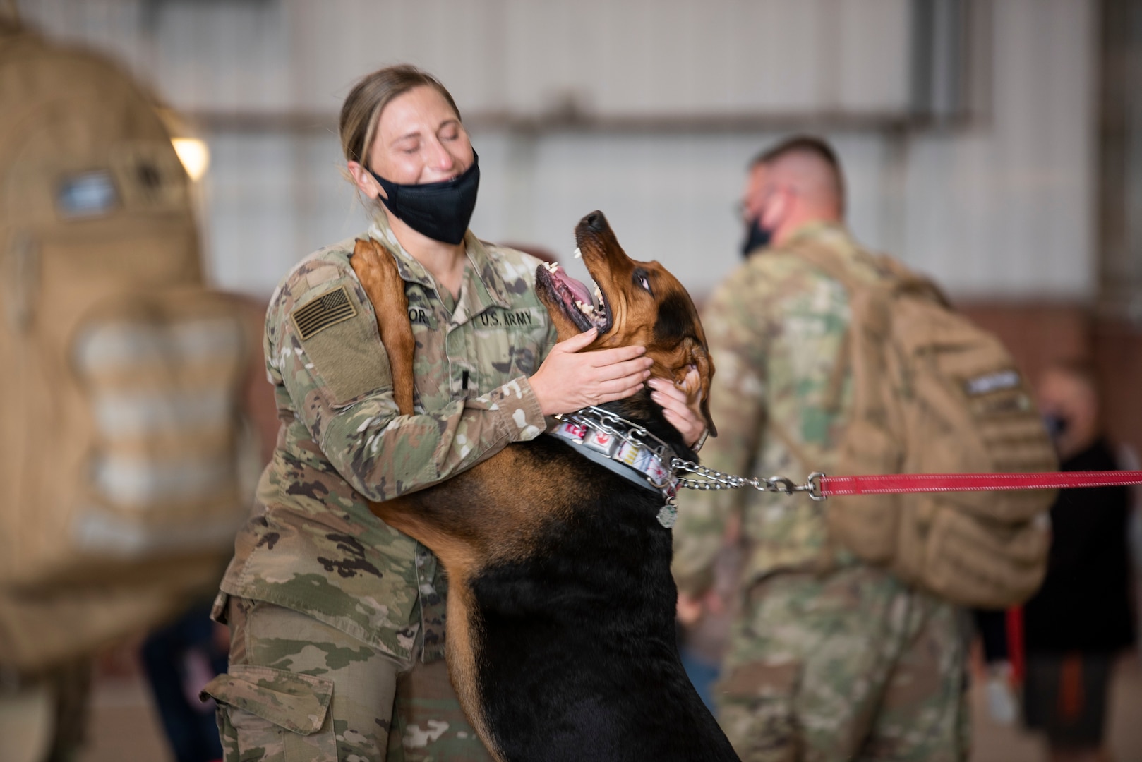 More than 160 members of the 157th Military Police Company, 771st Troop Command Battalion, returned to Martinsburg, West Virginia, Oct. 24, 2020, from a nine-month deployment to Guantanamo Bay, Cuba. While deployed, they provided support for Joint Task Force – Guantanamo in its safe, legal and humane detention mission. (U.S. Air National Guard photo by Staff Sgt. Timothy Sencindiver)
