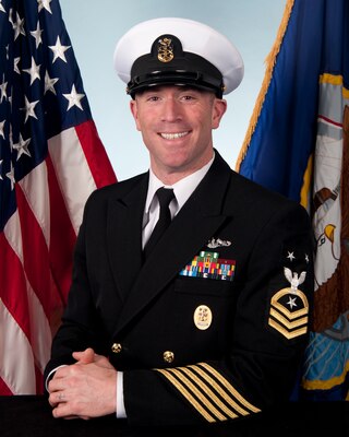 Official biography photo of Command Master Chief Jesse Cook, Command Master Chief, VFA-97.