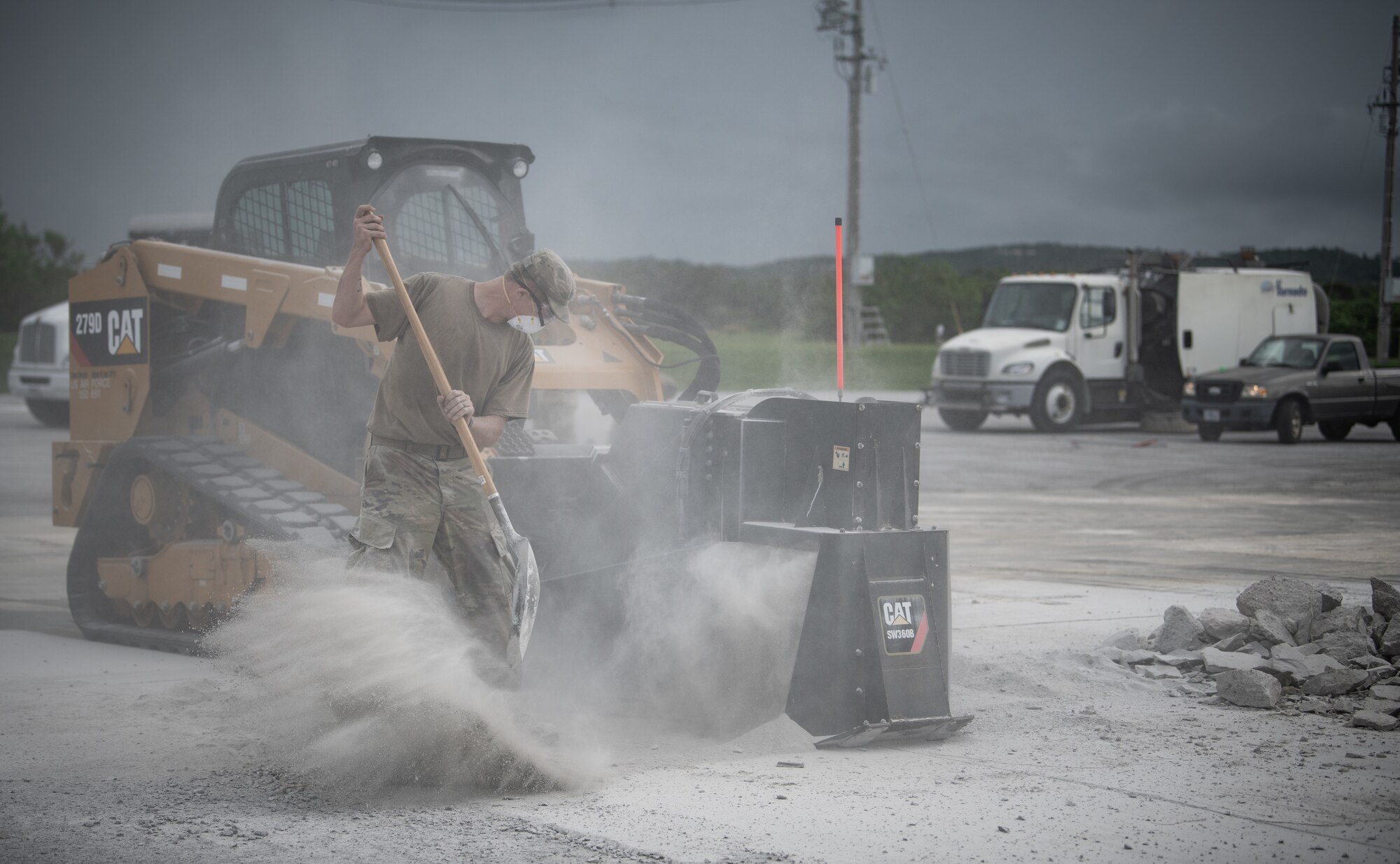 The 18th CEG’s role in VS20 was to test a modified fiber reinforced polymer matting  and validate proof of concept as an airfield damage repair solution compatible with agile combat employment operations.