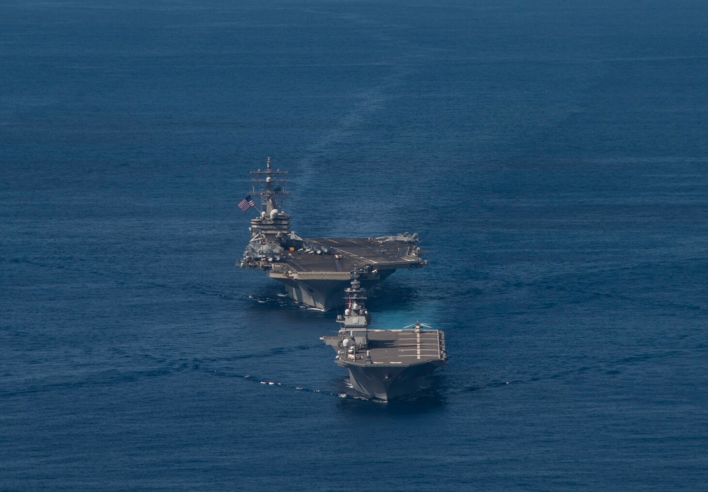 U.S. Navy ships assigned to Ronald Reagan Carrier Strike Group joined ships of Japan Maritime Self-Defense Force (JMSDF) Escort Flotilla 1, Escort Flotilla 4, and the Royal Canadian Navy, in formation while aircraft from the U.S. Navy, U.S. Marine Corps, U.S. Air Force, JMSDF and Japan Air Self Defense Force fly in formation during Keen Sword 21. Keen Sword is an example of the strength of U.S.-Japan Alliance, the foundation of peace and security in the Indo-Pacific region for almost 60 years. The relationships built and maintained during these events are critical to our shared capability to respond to contingencies at a moment’s notice.