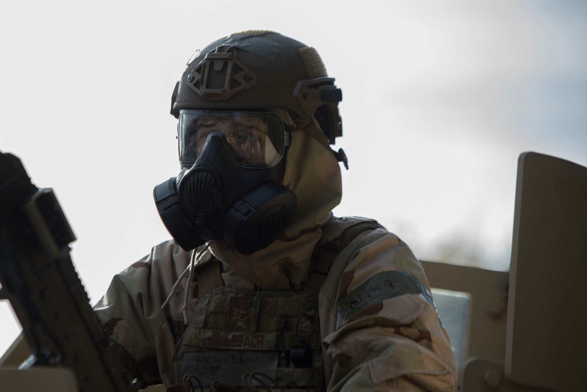An Airman overwatches the East Gate.