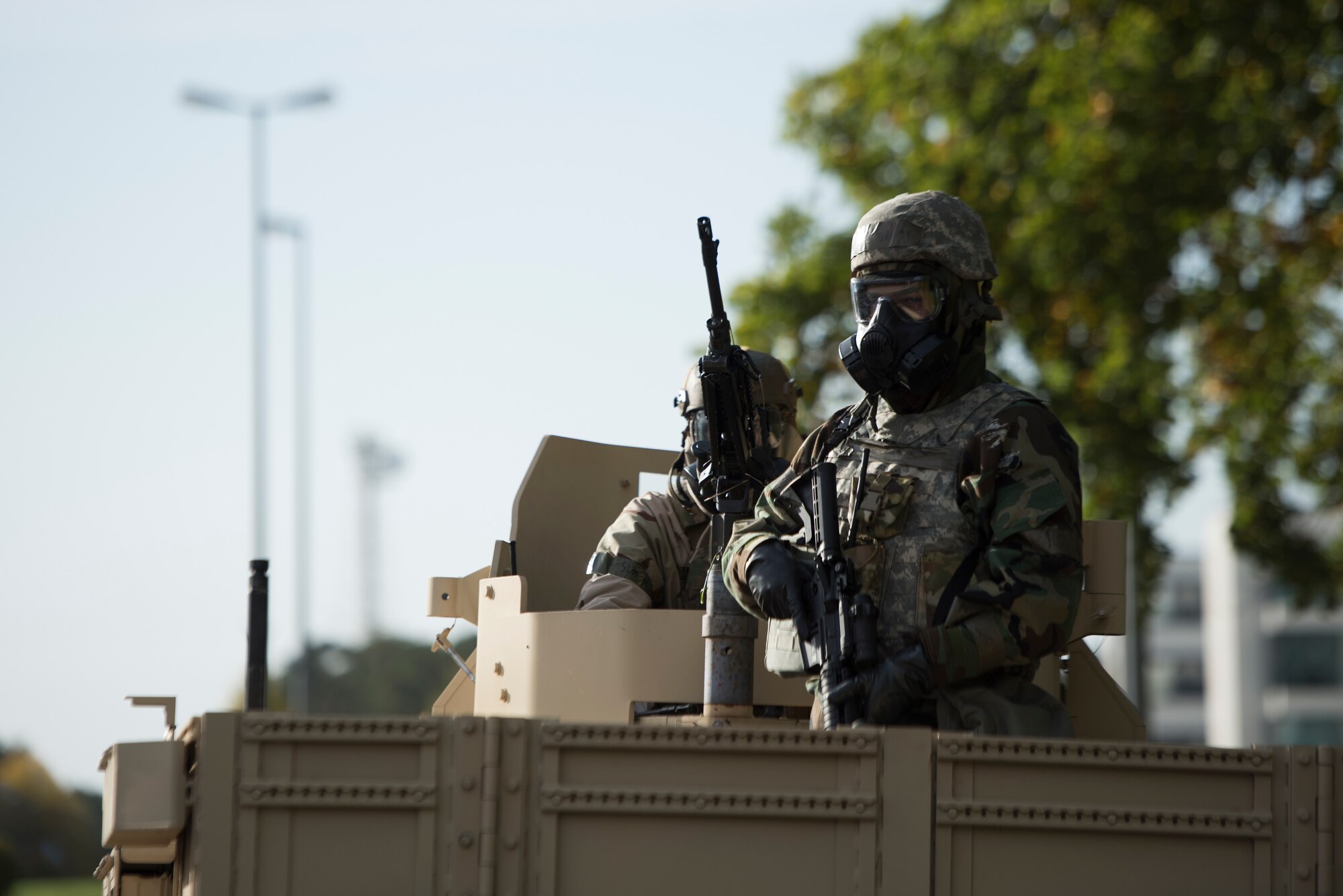 An Airman overwatches the East Gate.