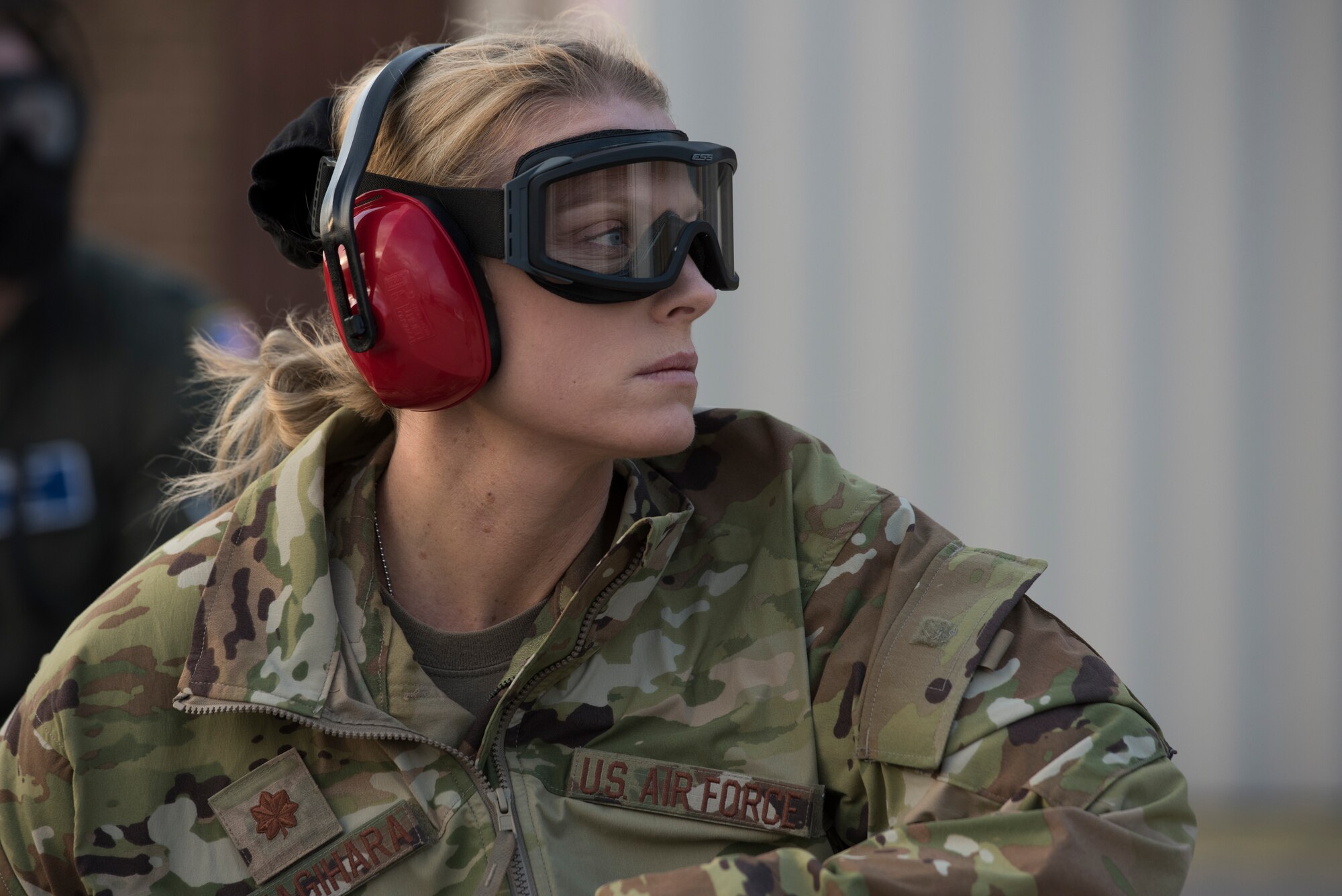 An Airmen waits for further instruction.