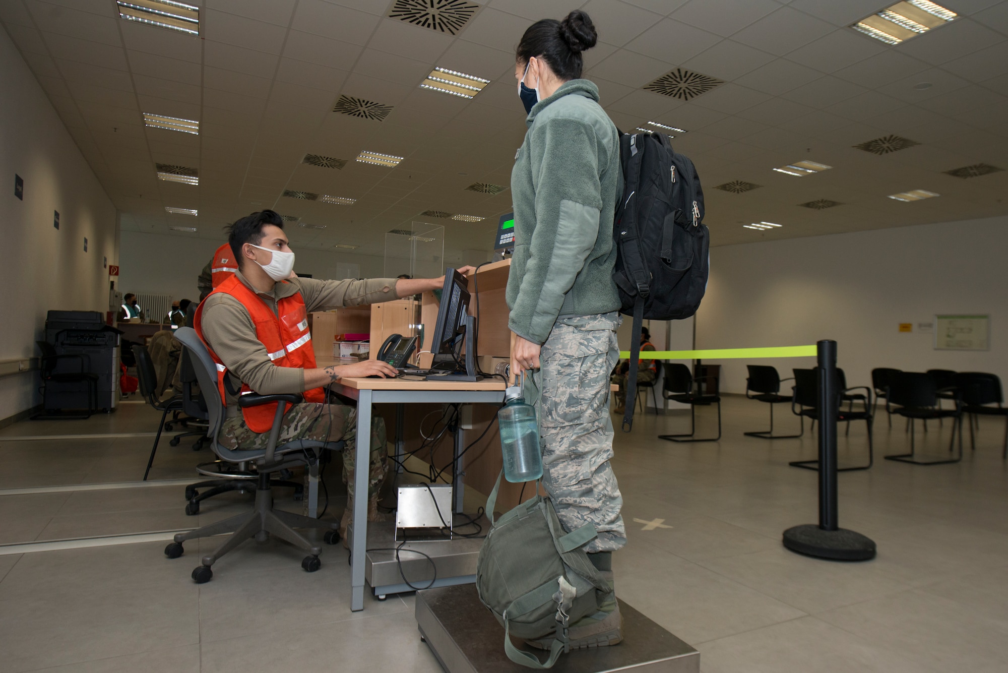 Airmen participate in a pre-deployment simulation.