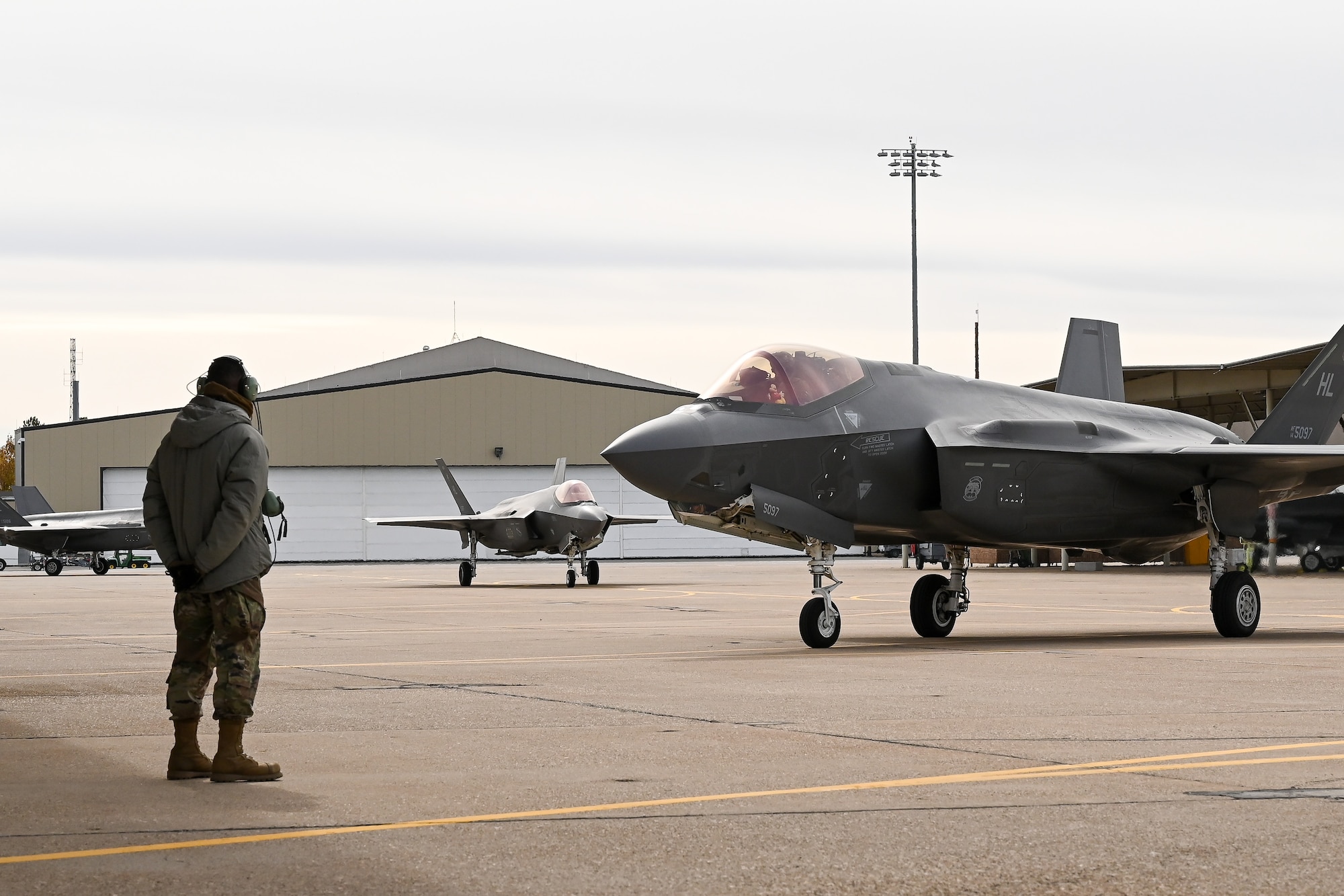 A photo of the 421st Fighter Squadron returning to Hill AFB following a deployment.