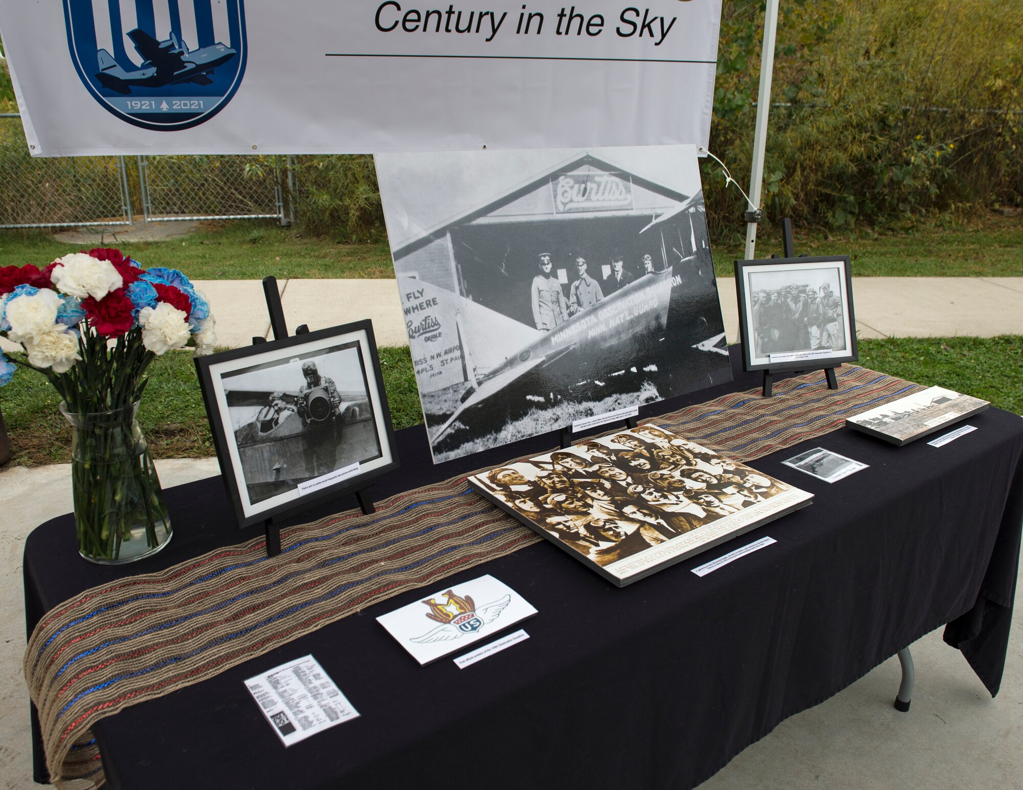 Historical items from the 109th Observation Squadron were placed on display in Falcon Heights, Minn., Sept. 26, 2020.