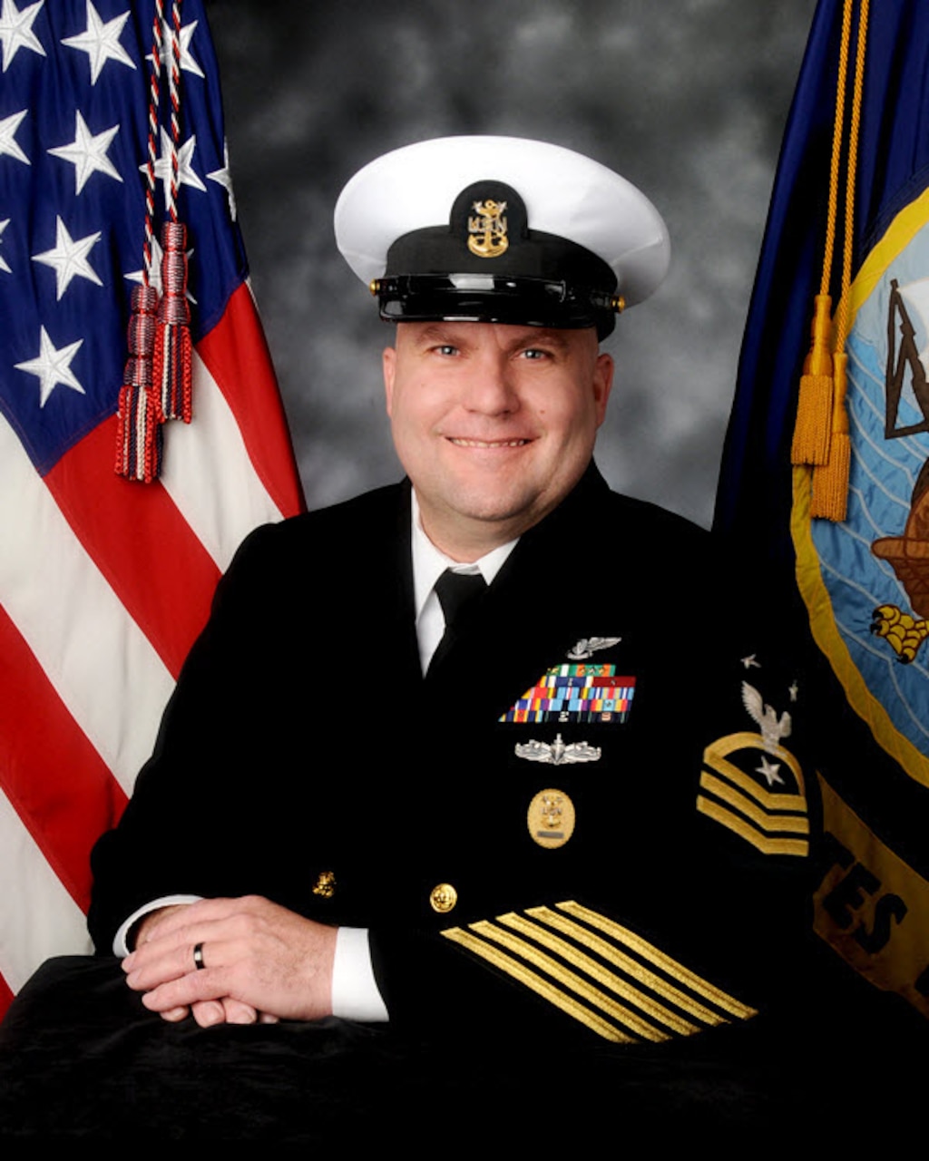 Official biography photo of Command Master Chief Kenneth A. Smart, Command Master Chief, VFA-113.