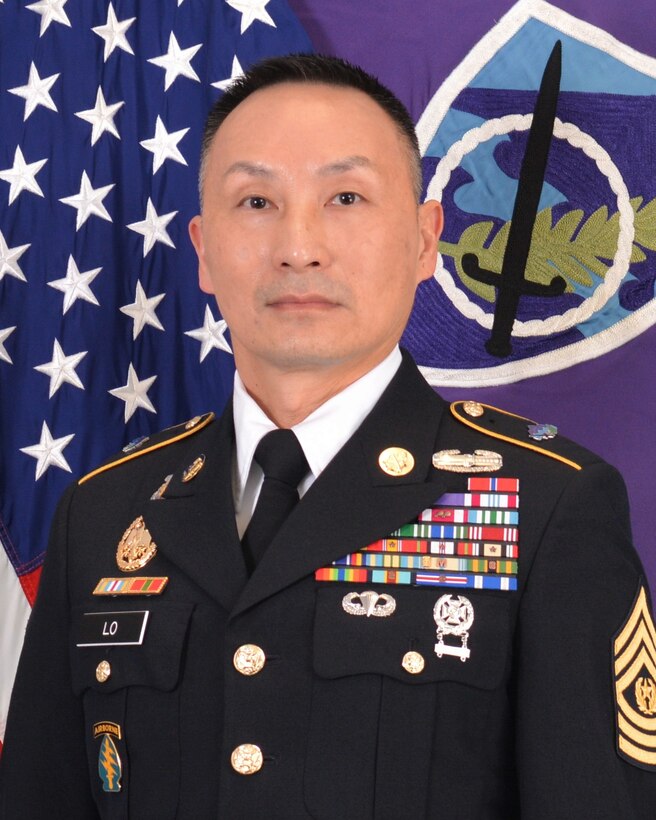 Command Sgt. Maj. Clifford K. Lo, Command Sgt. Maj. for the 350th Civil Affairs Command