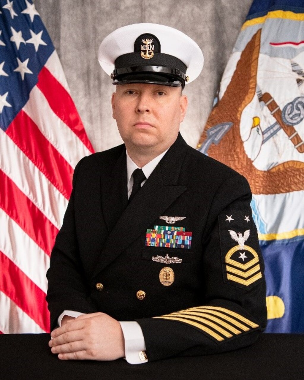 Official biography photo of Command Master Chief Michael L. Westgate, CMC, VAQ-136.