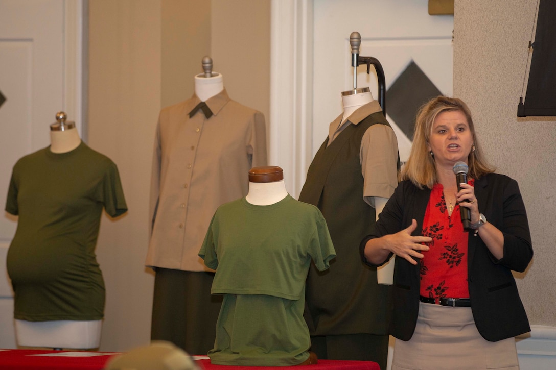 The 19th Sergeant Major of the Marine Corps, Sgt. Maj. Troy E. Black, attends a Uniform and Equipment Senior Leader Engagement hosted by Marine Corps Systems Command at Marine Corps Base Quantico, V.A., Oct. 22, 2020. The purpose of the event was to educate leaders on gear improvements and the role that training and education plays in properly employing the latest advancements in individual gear as well as to discuss opportunities that may positively impact the availability and fit of uniforms, personal protective equipment, and load-bearing devices. The improvements made to individual equipment provided to Marines better prepare the force for the future of warfighting. (U.S. Marine Corps photo by Sgt. Victoria Ross)