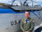 Lt. Col. Thomas Lessner, 39th Flying Training Squadron commander and Air Force Reserve Command T-1 instructor pilot, stands beside the squadron's T-6 flagship aircraft, which the host wing - 12th Flying Training Wing-Joint Base San Antonio-Randolph, Texas - painted in the heritage scheme used on the P-51 “Little Girl” flown by Capt. Leroy Grosshuesch, commander of the then-designated 39th Fighter Squadron, during the during WWII single-handed attack on a Japanese destroyer off Goto Retto near Kyushu, Japan in 1945. (U.S. Air Force photo)