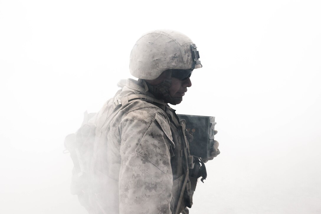 A U.S. Marine conducts Advanced Motorized Operators Course at Marine Air Ground Combat Center Twentynine Palms, Calif., Oct. 23.