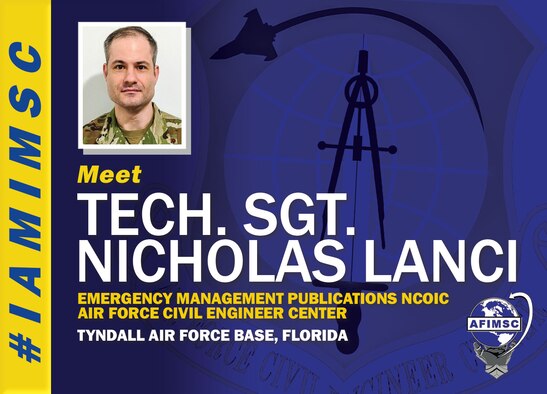 #IAMIMSC spotlight graphic for Tech. Sgt. Nicholas Lanci