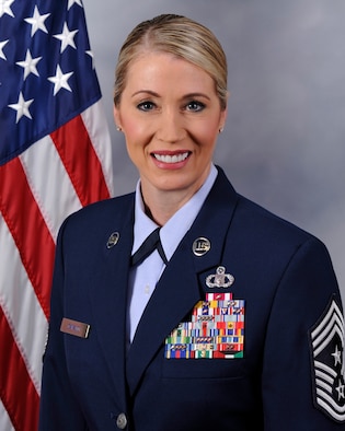 U.S. Air Force Chief Master Sergeant Dana Capaldi, command chief, 514th Air Mobility Wing, Joint Base McGuire-Dix-Lakehurst, N.J.
