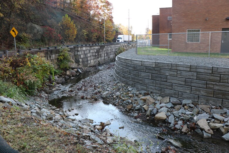 The U.S. Army Corps of Engineers Pittsburgh District, in partnership with Pleasant Hills Authority, hosted a ribbon-cutting ceremony on Oct. 21 to signify the completion of the Streambank Protection Project.