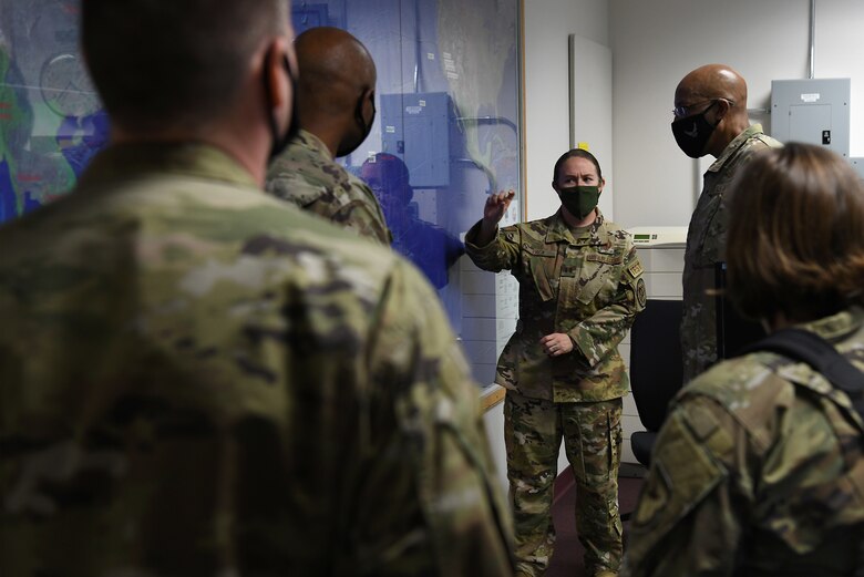 U.S Air Force Chief of Staff Gen. Charles Q. Brown, Jr., visits the 576th Flight Test Squadron Oct. 27, 2020, at Vandenberg Air Force Base, Calif.