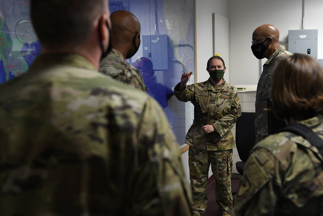 U.S Air Force Chief of Staff Gen. Charles Q. Brown, Jr., visits the 576th Flight Test Squadron Oct. 27, 2020, at Vandenberg Air Force Base, Calif.