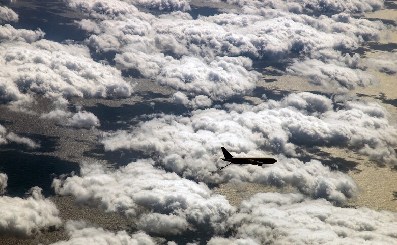 931st ARW KC-46A flies over the Republic of Korea