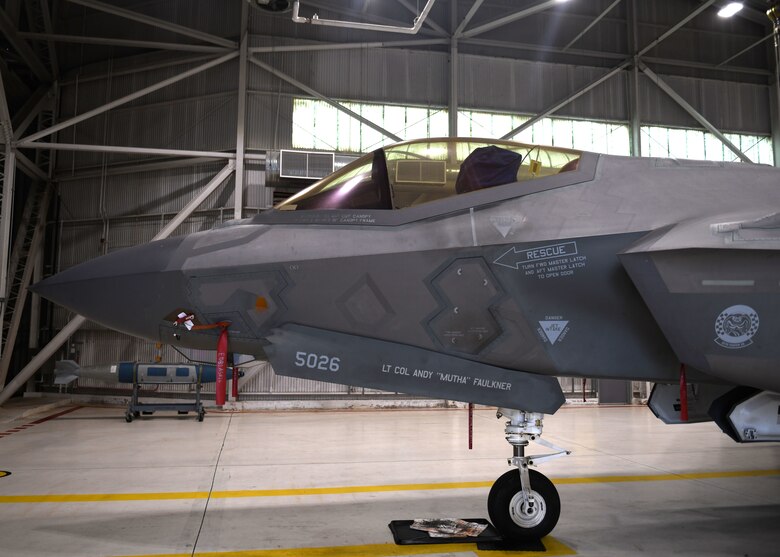 A 33rd Fighter wing F-35A Lightning II aircraft is prepped before a weapons load competition Oct.6, 2020, at Eglin Air Force Base, Florida. Held quarterly, weapons load competitions give Airmen an opportunity to practice their technical skills in a controlled and graded environment. (U.S. Air Force photo by Senior Airman Amber Litteral)