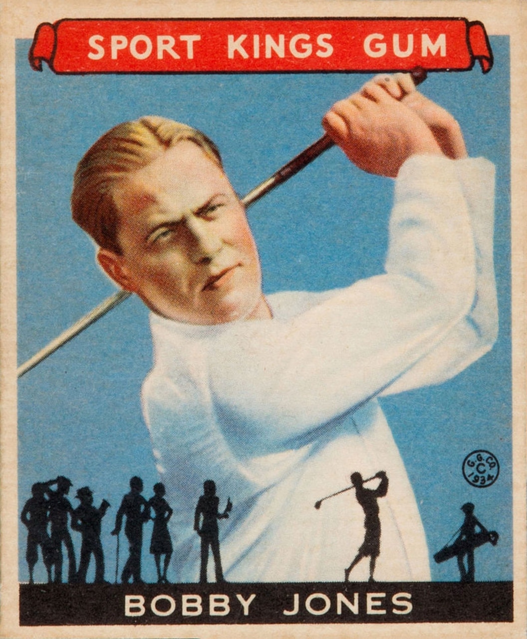 A color graphic shows the upper torso of a man swinging a golf club.