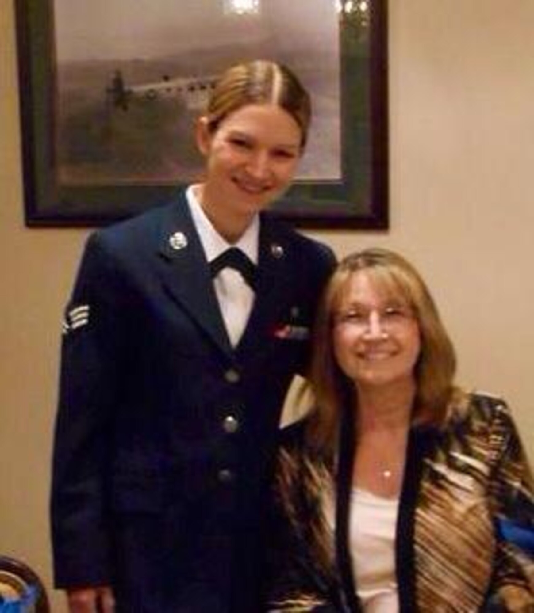 Courtesy photo of Air Force Reserve then Senior Amn. Nyssa Curtis, chaplain assistant, who poses next to her mother.
