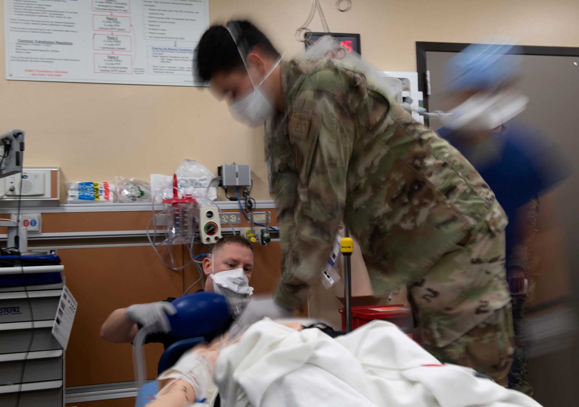 Photos of 60 AMW leadership learning about Airmen jobs in the David Grant USAF Medical Center