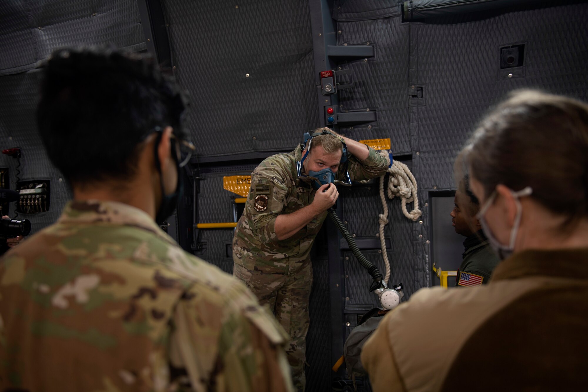 Photos of Aeromedical Evacuation Airmen training on a C-5M Super Galaxy