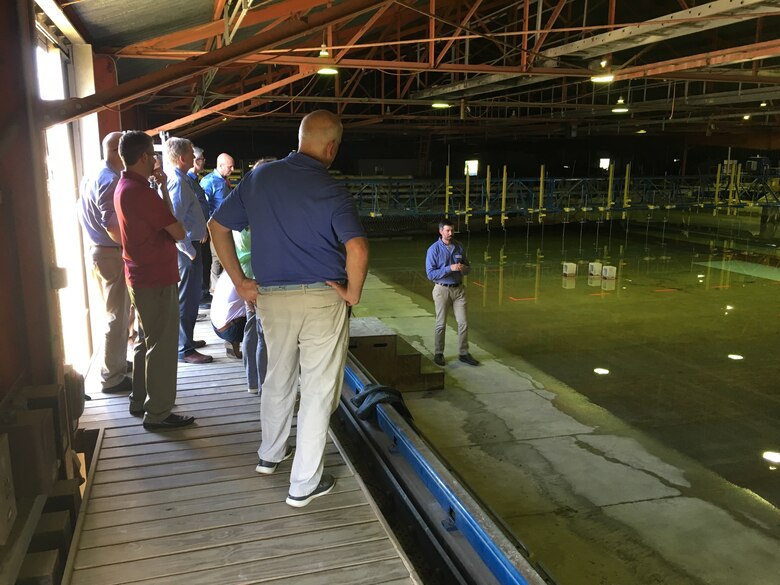 UGA faculty visit physical models at the U.S. Army Engineer Research and Development Center in Vicksburg, Mississippi in 2018.