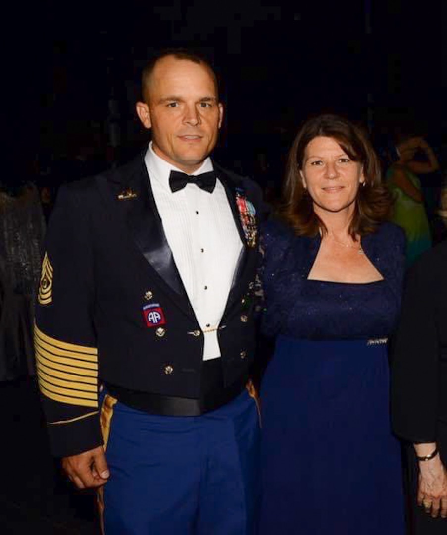 Candid portrait of West Virginia National Guard’s Senior Enlisted Leader, Command Sgt. Maj. Phillip Cantrell and his wife, Sherry. Cantrell is retiring after a 32-year career in the United States Army and West Virginia National Guard where his dedication to service and professionalism provided a powerful and significant example to emulate for the enlisted ranks of the WVNG. (U.S. Army National Guard photo by Edwin L. Wriston)