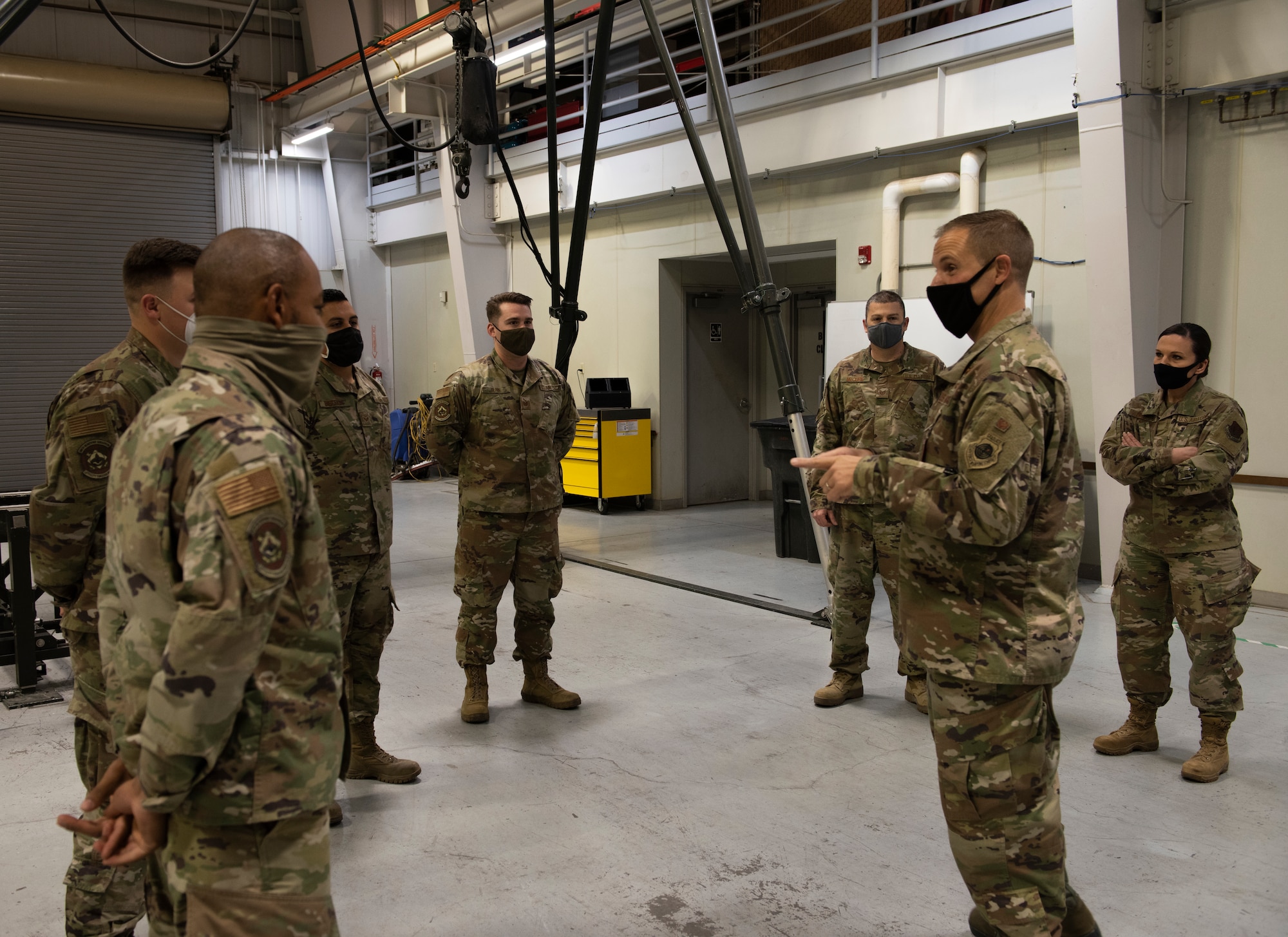 366th MUNS Airmen meets Col. Teel during an immersion tour.