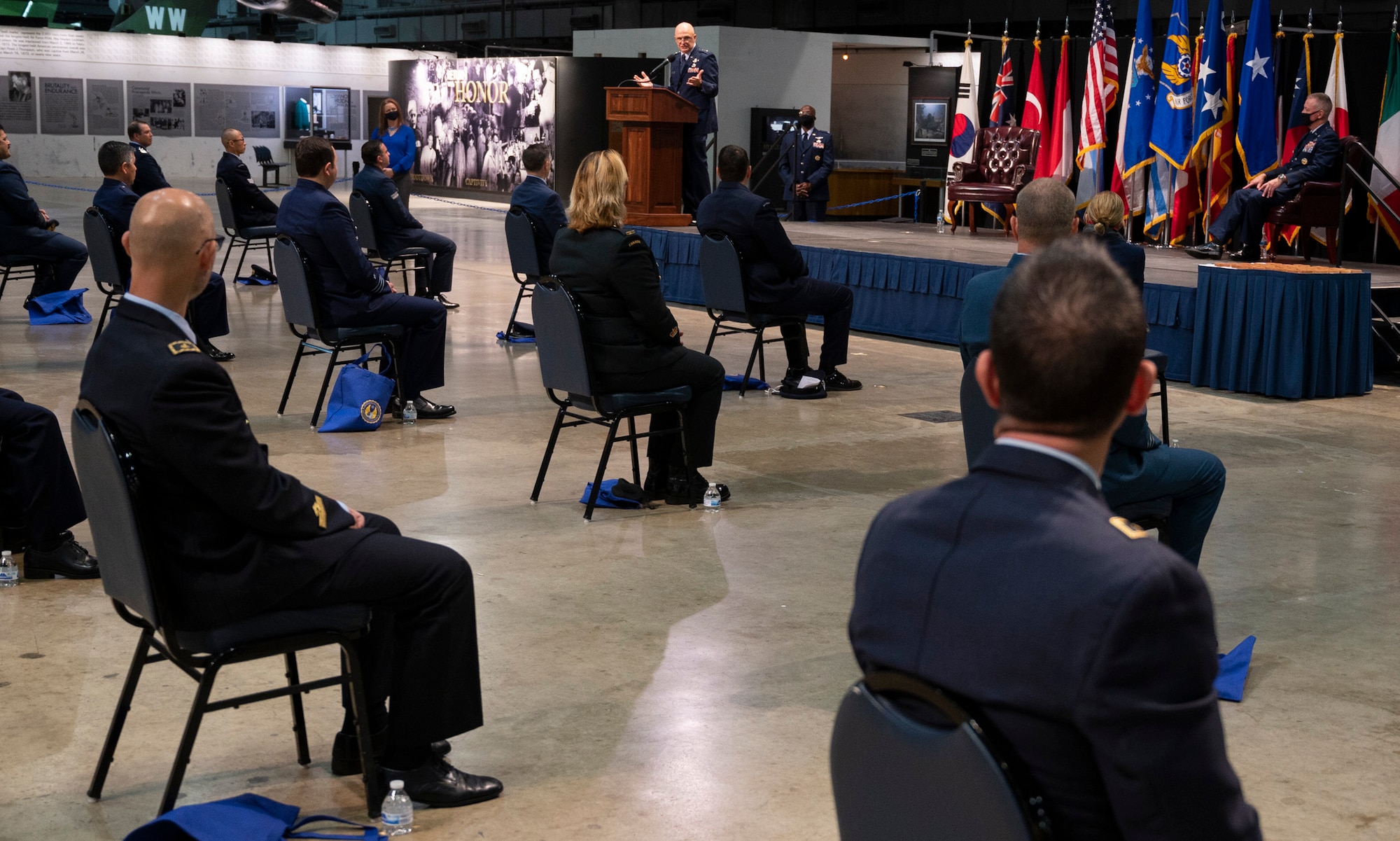 The 2020 Air Force Materiel Command Foreign Liaison Officer Recognition ceremony at the National Museum of the United States Air Force, Wright-Patterson Air Force Base, Ohio, Oct. 26, 2020.