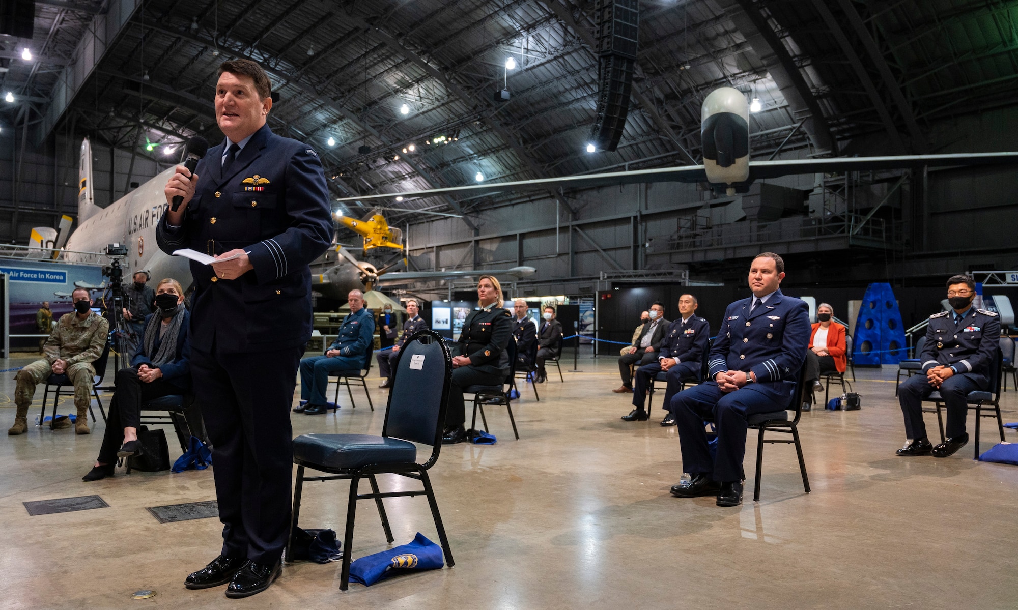 The 2020 Air Force Materiel Command Foreign Liaison Officer Recognition ceremony at the National Museum of the United States Air Force, Wright-Patterson Air Force Base, Ohio, Oct. 26, 2020.