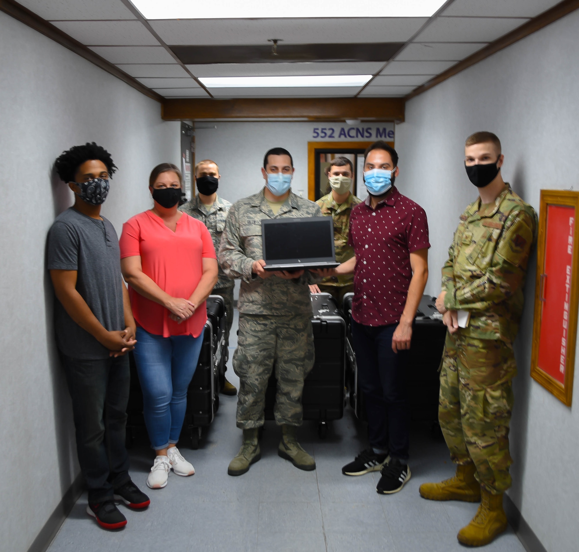 Tech. Sgt. Jason Gillo, a 552nd Air Control Networks Squadron software development lead, created the design of the Micro Ground System. The new software product, which is housed on a USB, saves the Air Force about $900,000 and removes the need to palletize and psychically safeguard 12,000 pounds of equipment (U.S. Air Force photo by 1st Lt. Ashlyn K. Paulson).