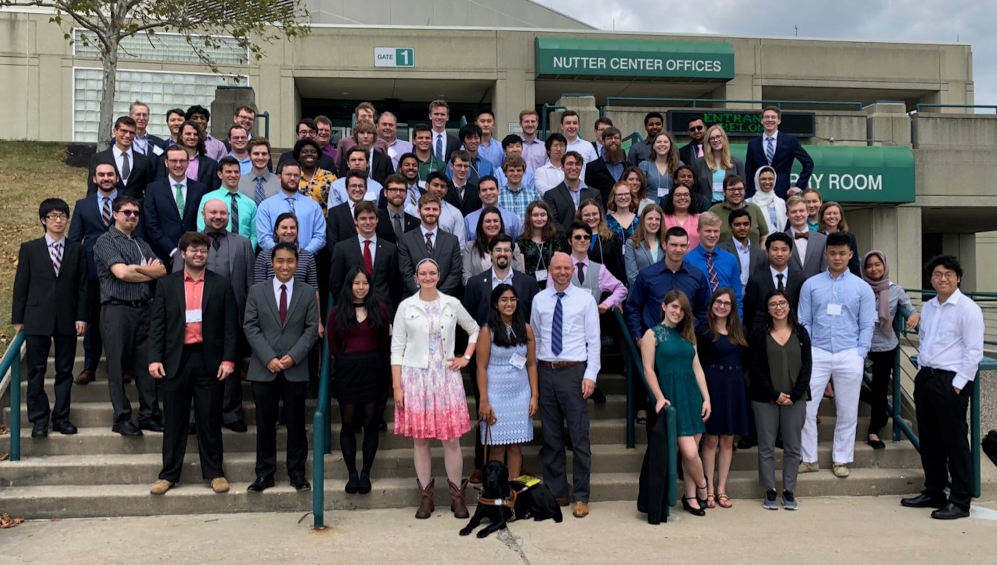Participants in the 2019 ATRC Summer Internship Program pose for a picture outside the Nutter Center in Dayton, Ohio. (Courtesy photo)